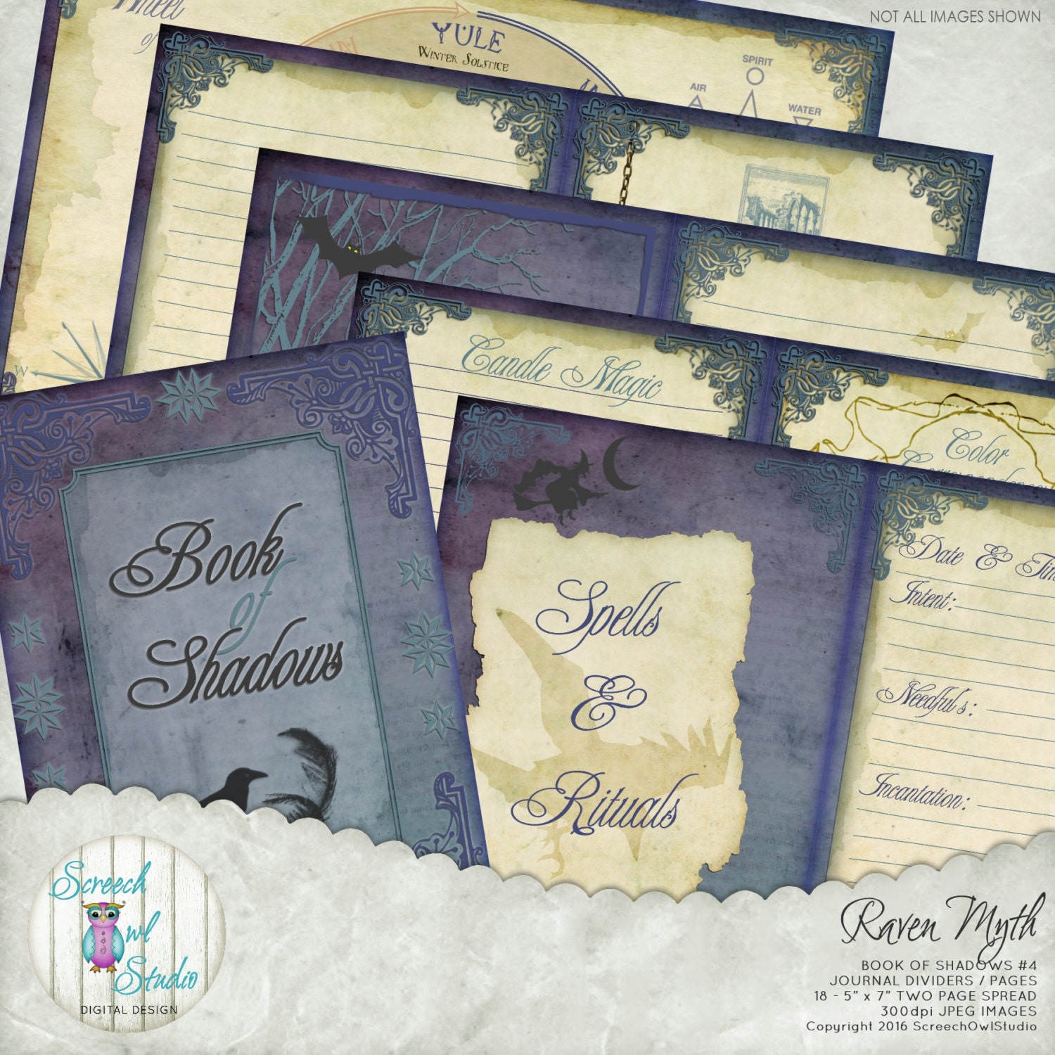 Book of Shadows Journal Pages Printable Stationery Digital | Etsy