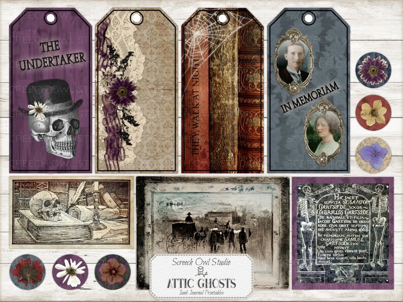 Gothic Halloween Junk Journal, Printable Journal Pages and Ephemera ...