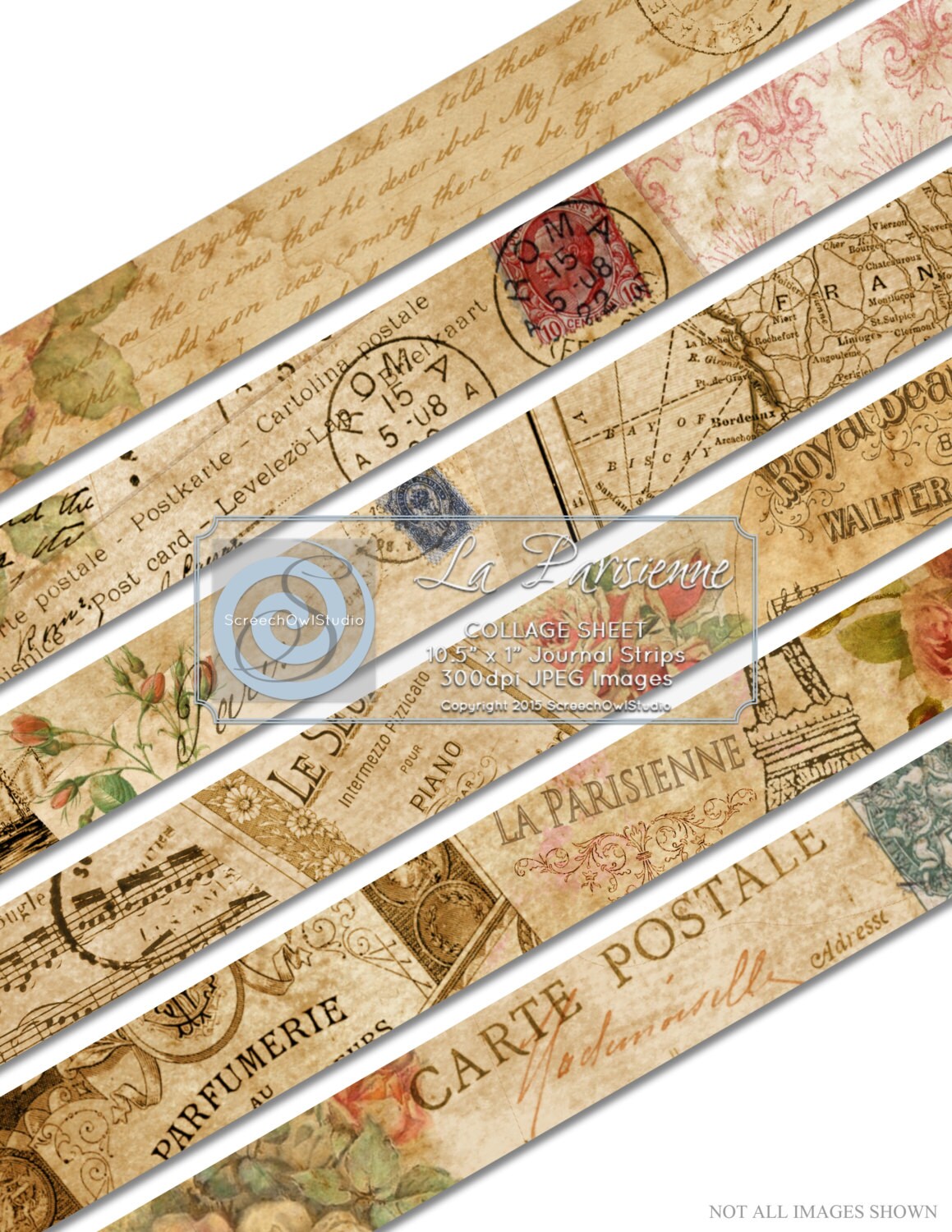 Vintage Washi Tape Scrapbook Elements Collage Sheet Journal Etsy