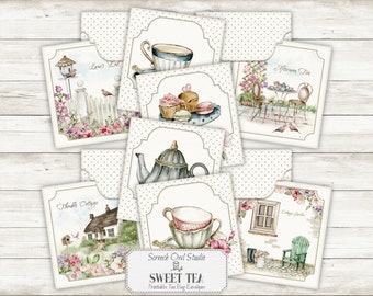Printable Tea Bag Envelopes: Watercolor Teatime Ephemera (Digital Download)