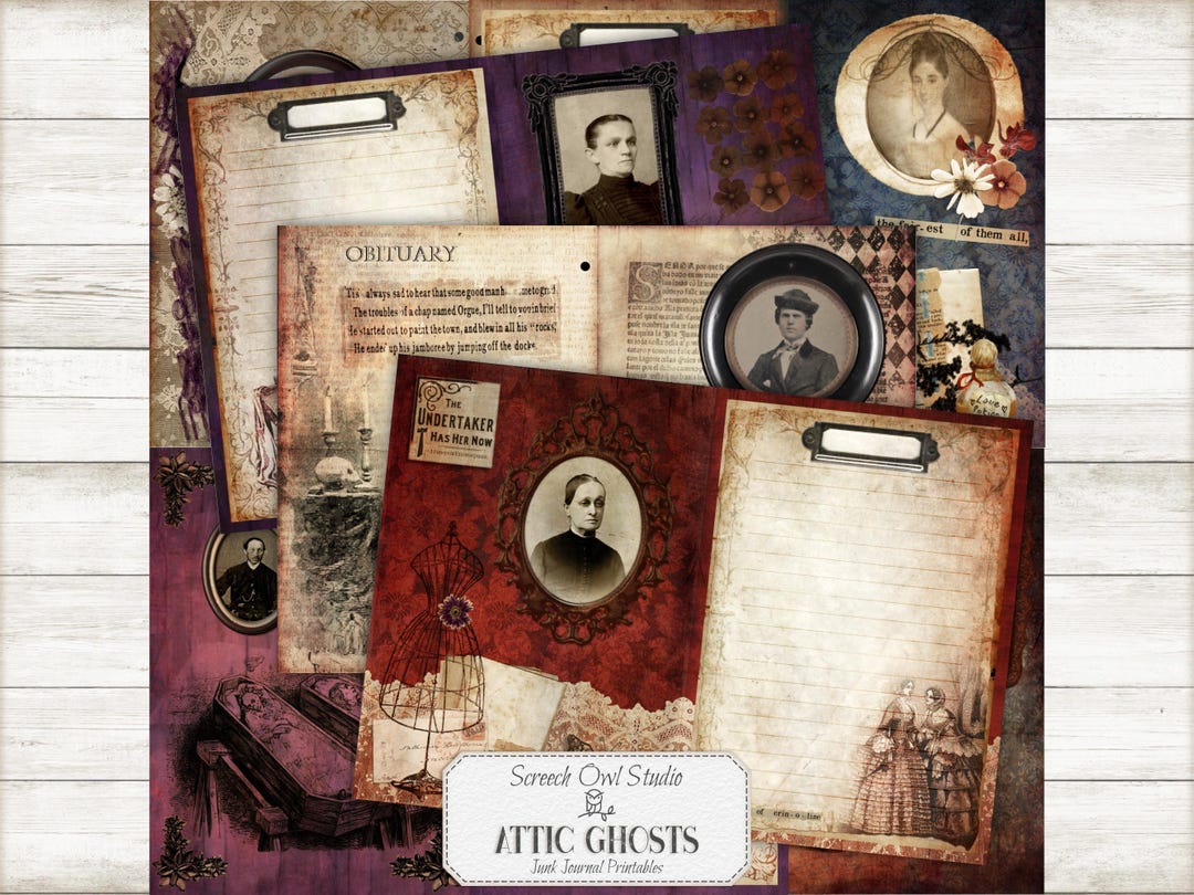 Gothic Halloween Junk Journal, Printable Journal Pages and Ephemera ...