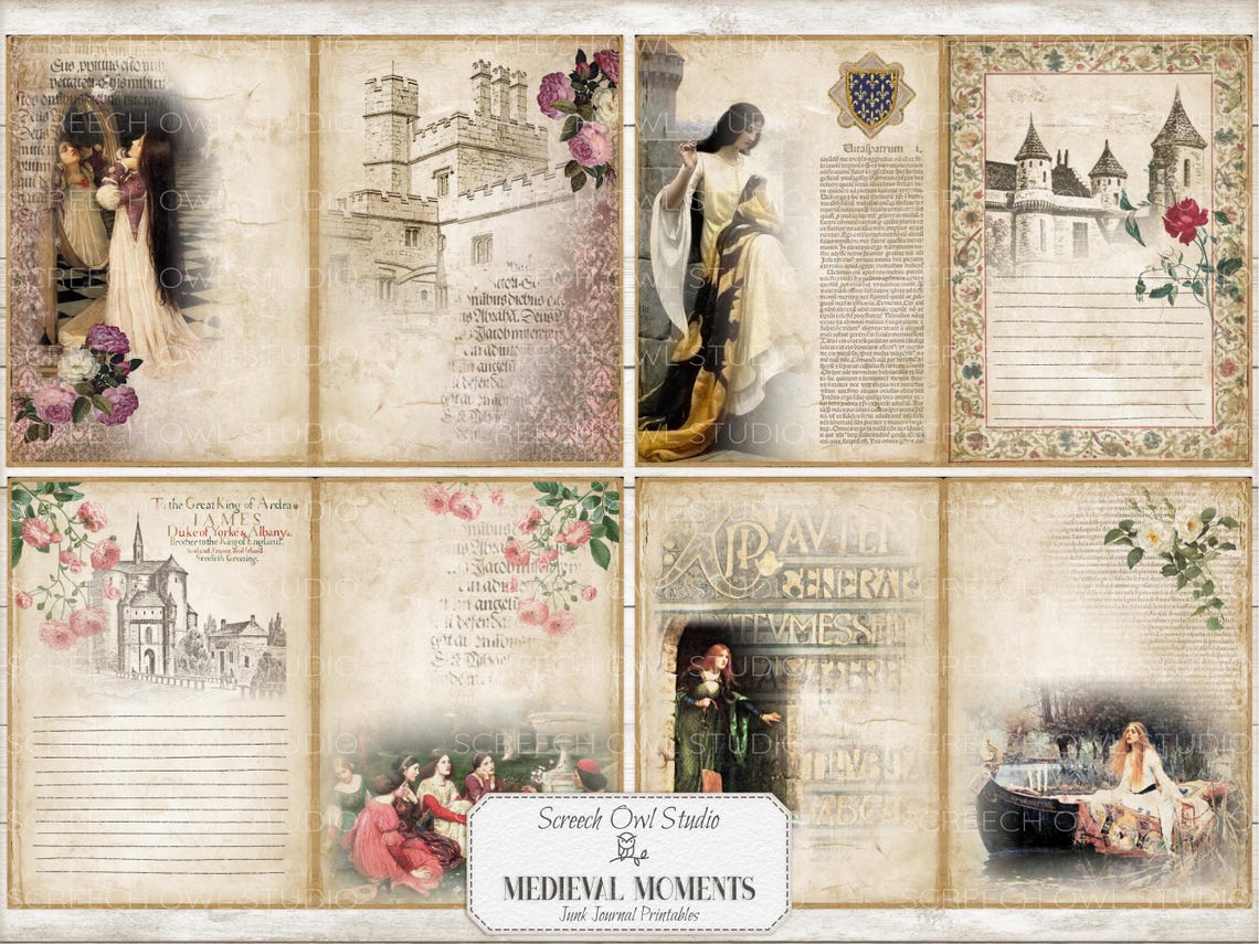 Medieval Junk Journal Kit: Printable Ephemera, Scrapbook Pages (digital ...