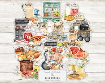 Pegatinas imprimibles recortables: Scrapbooking y journaling, manualidades con papel (descarga digital)