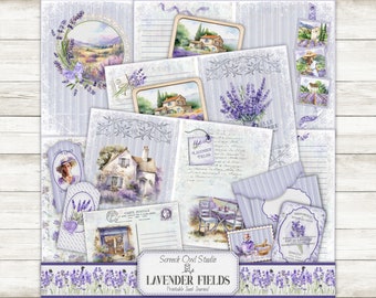 Lavender Journal Kit: Printable Paper Crafting, Junk Journal (Digital Download)