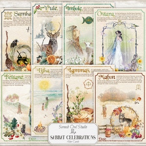 Screech Owl Studio、異教のフェスティバル カード、影の本、ジャーナリング、ウィッカ、魔女、ペーパー クラフト用品 - サバトのお祝い