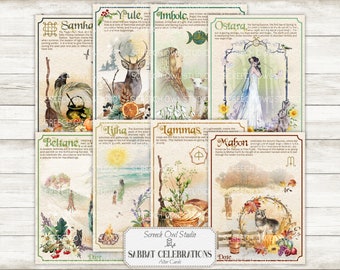 Sabbat Celebrations Altar Cards: Wiccan Pagan Festival (Digital Download)