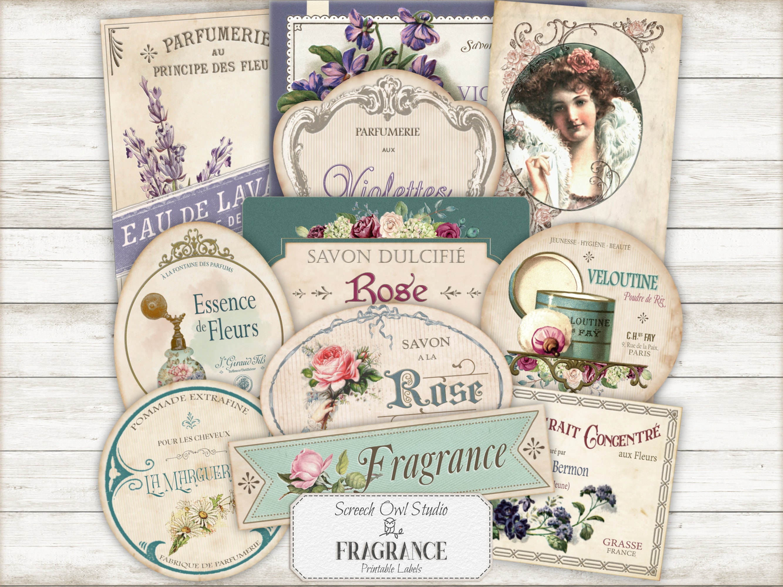 Vintage French Perfume Labels - Etsy