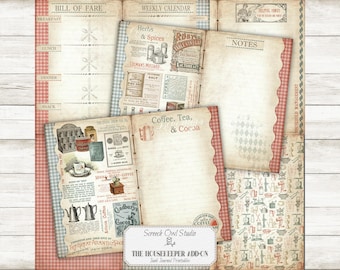 Vintage Cookery Book: Printable Recipe Journal Ephemera (Digital Download)
