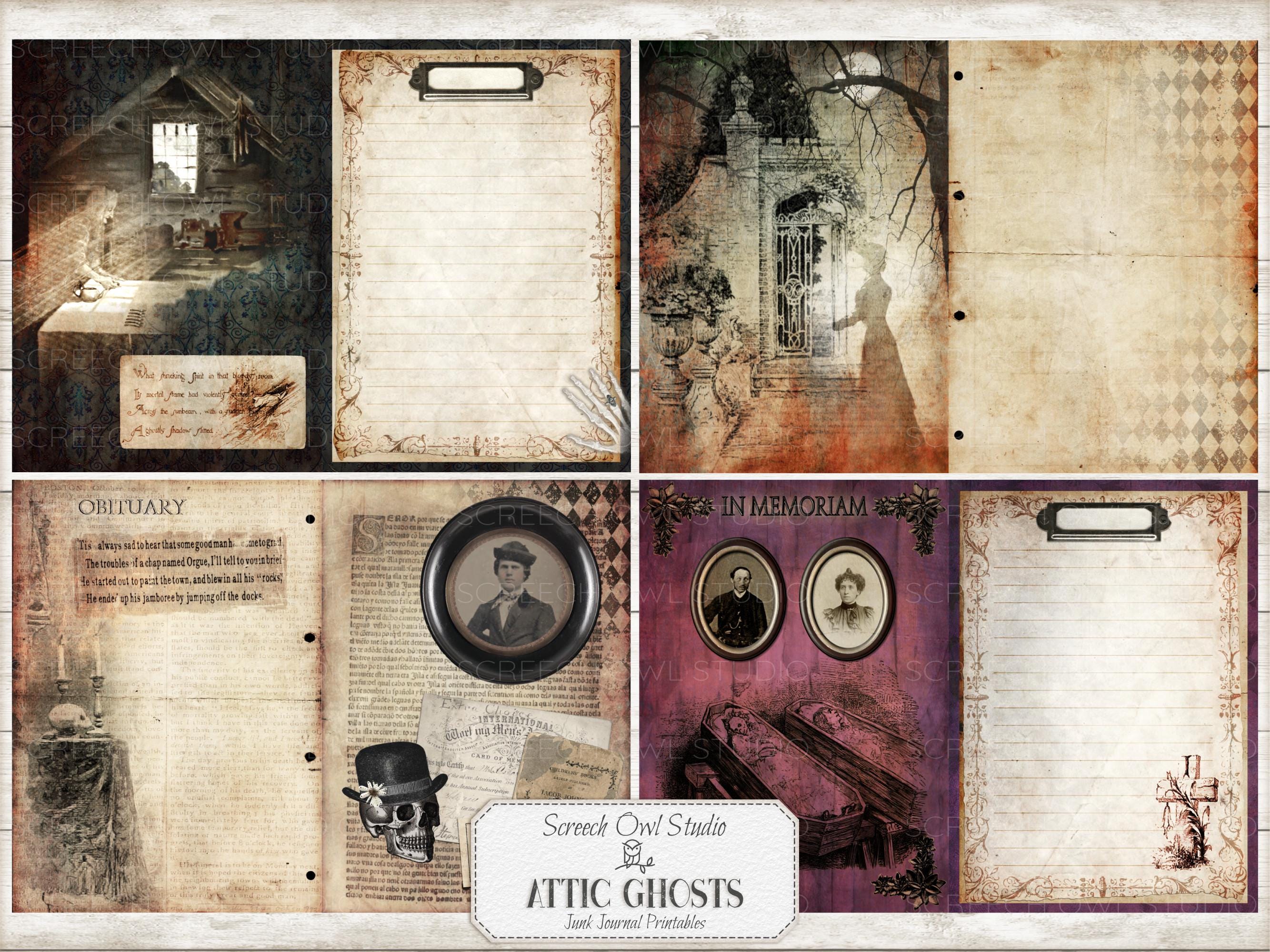 Gothic Halloween Junk Journal, Printable Journal Pages and Ephemera ...