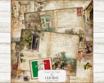 Vintage Italian Ephemera: Printable Travel Journal (Digital Download)