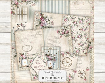 Vintage Rose Junk Journal Printable: Ephemera Paper (Instant Download)