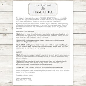 Screech Owl Studio Terms of use.   Printable Tea Bag Envelopes, Roses, Gift Cards and Tags, Tea Party Stationery, Junk Journal Ephemera, Instant Digital Download - Teatime