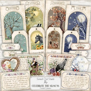 Pagan Sabbats Ephemera: Wheel of The Year Printable (Digital Download)