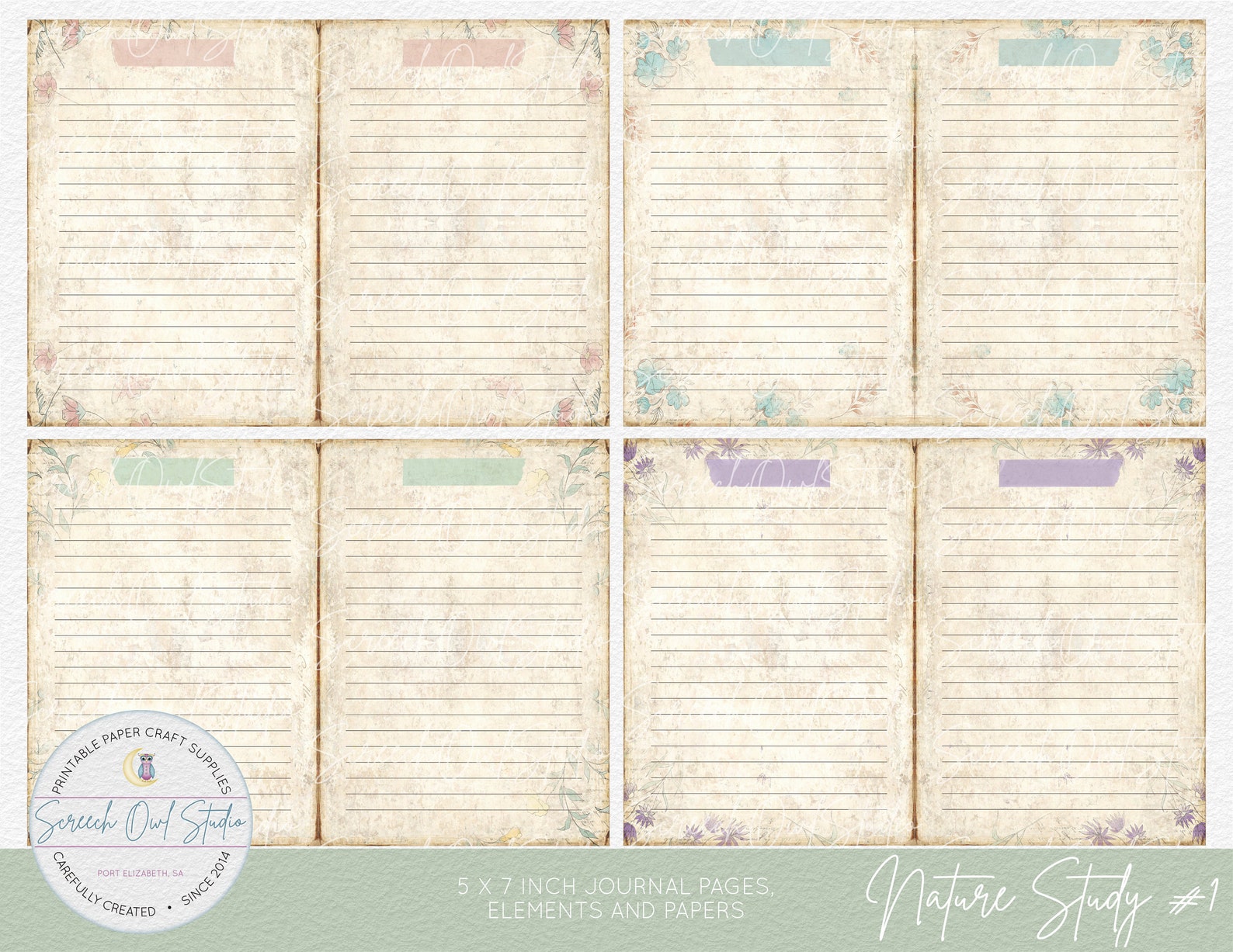 Printable Junk Journal Journal Pages and Ephemera Background - Etsy