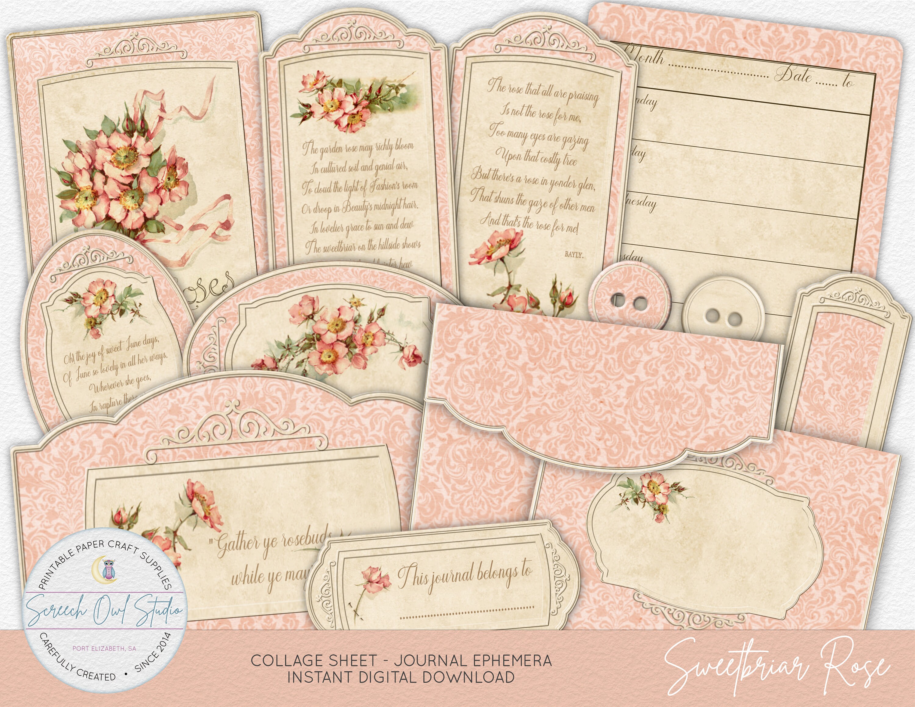 Journal Ephemera Journaling Printable Paper Craft Supplies - Etsy
