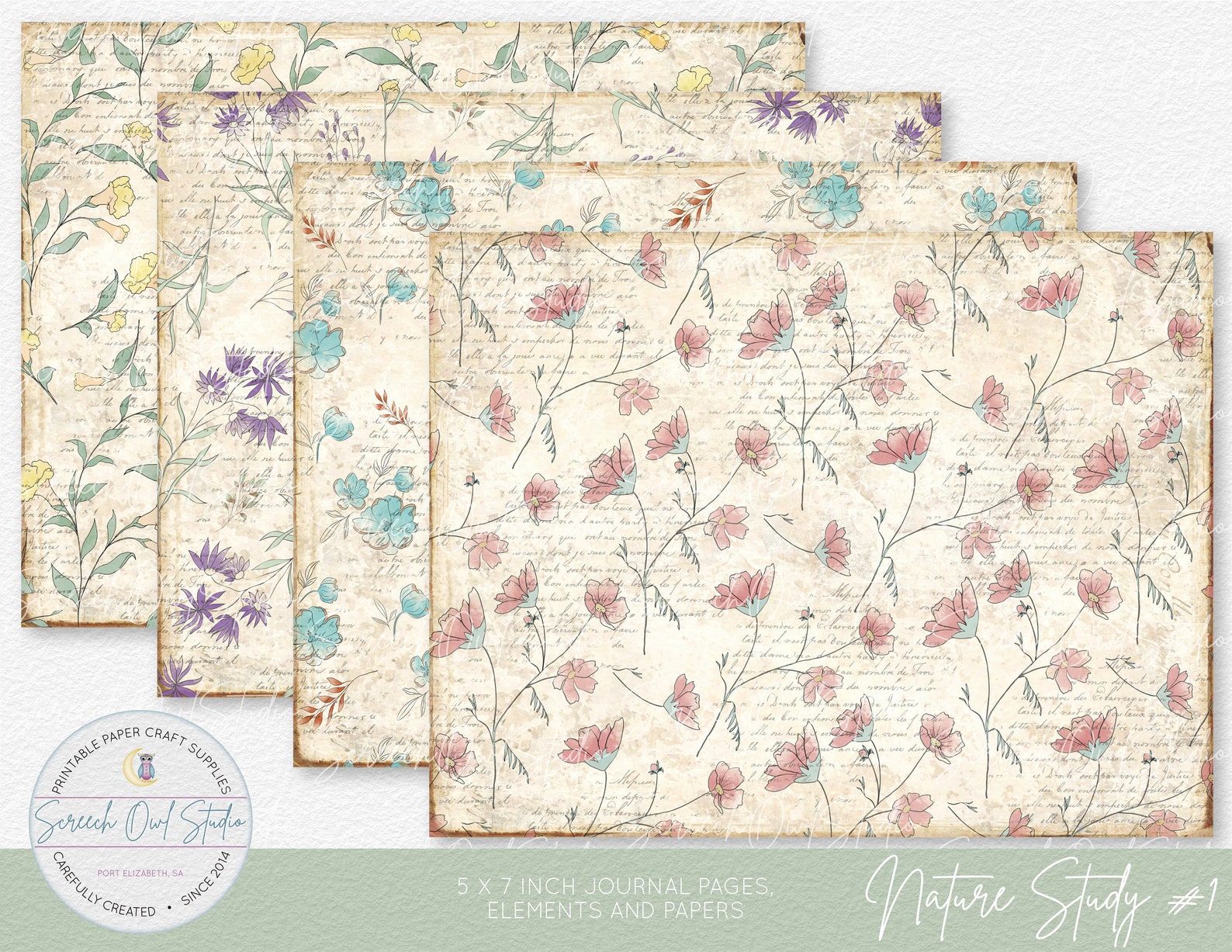 Printable Junk Journal Journal Pages and Ephemera Background - Etsy