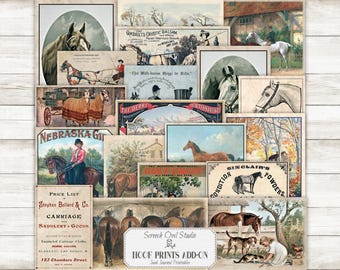 Vintage Horse Ephemera: Junk Journal Paper Craft (Digital Download)