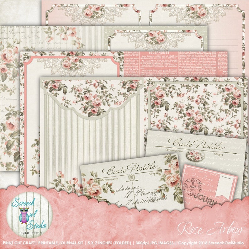 Junk Journal Kit 5 x 7 inch Journal Pages Journal Ephemera image 0