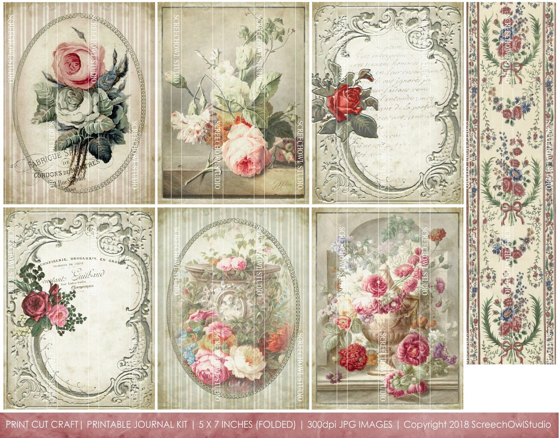 Printable Journal Vintage Journal Pages Digital Journal | Etsy