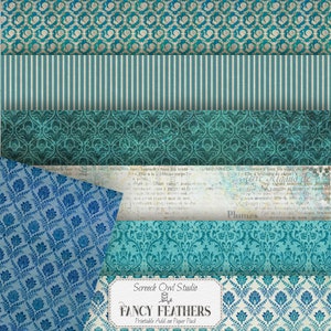Peacock Paper Pack: Fancy Feathers Scrapbook Paper (Digital Download)