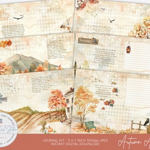 Kit de diario de la cosecha de otoño, colores del otoño, páginas de diario y material efímero, materiales para manualidades de papel imprimibles, descarga digital - Autumn Amber