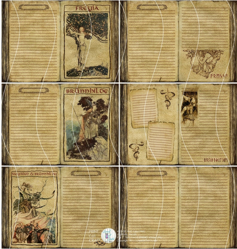 Vikings Valkyries Rune Stones Printable Journal Pages | Etsy