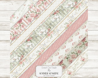 Printable Floral Washi Tape: Summer Sunshine Junk Journal (Digital Images)