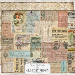 Old Italy Add-on Printable Paper Pack, Vintage Junk Journaling Paper ... Old Italy Add-on Printable Paper Pack, Vintage Junk Journaling Paper ...