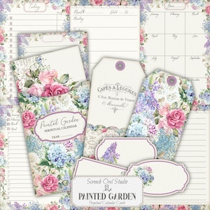 Cartes calendrier perpétuel, éphémères pour le journal indésirable, agenda, travaux manuels en papier, papeterie, calendrier de poche - complément jardin peint #2