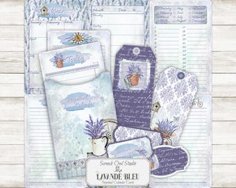 French Lavender Perpetual Calendar Cards: Printable Planner Ephemera (Digital Download)