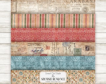 Spanish Romance Paper Pack: Junk Journaling, Scrapbooking (Digital Download)