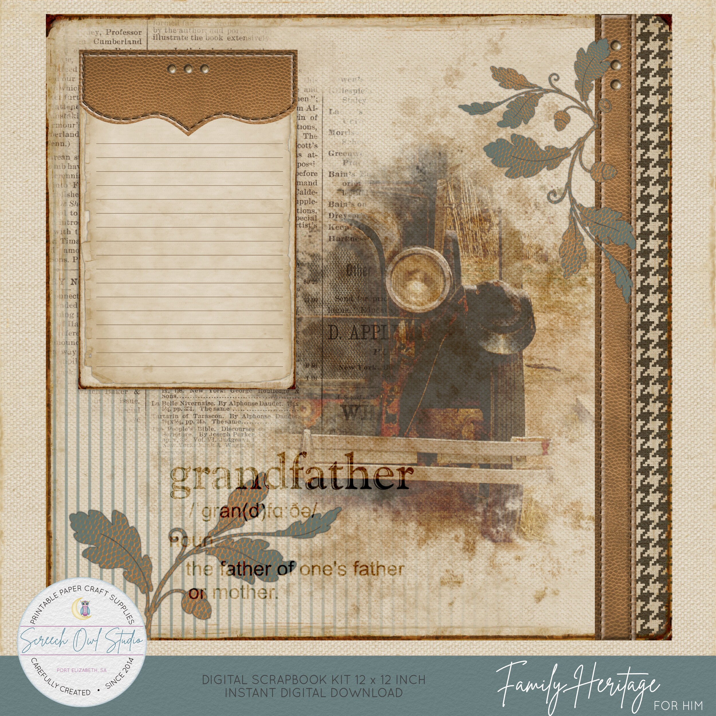 Family Heritage DIGITAL Scrapbooking Collection Family Tree Etsy