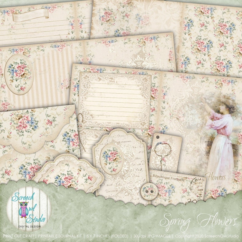 Spring Journal Kit Junk Journal Journal Pages Journal image 0