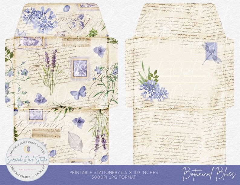 Printable Stationery Letter Writing Paper and Envelopes - Etsy