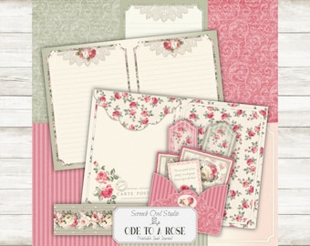 Ode to a Rose Junk Journal Kit: Printable Ephemera (Digital Download)