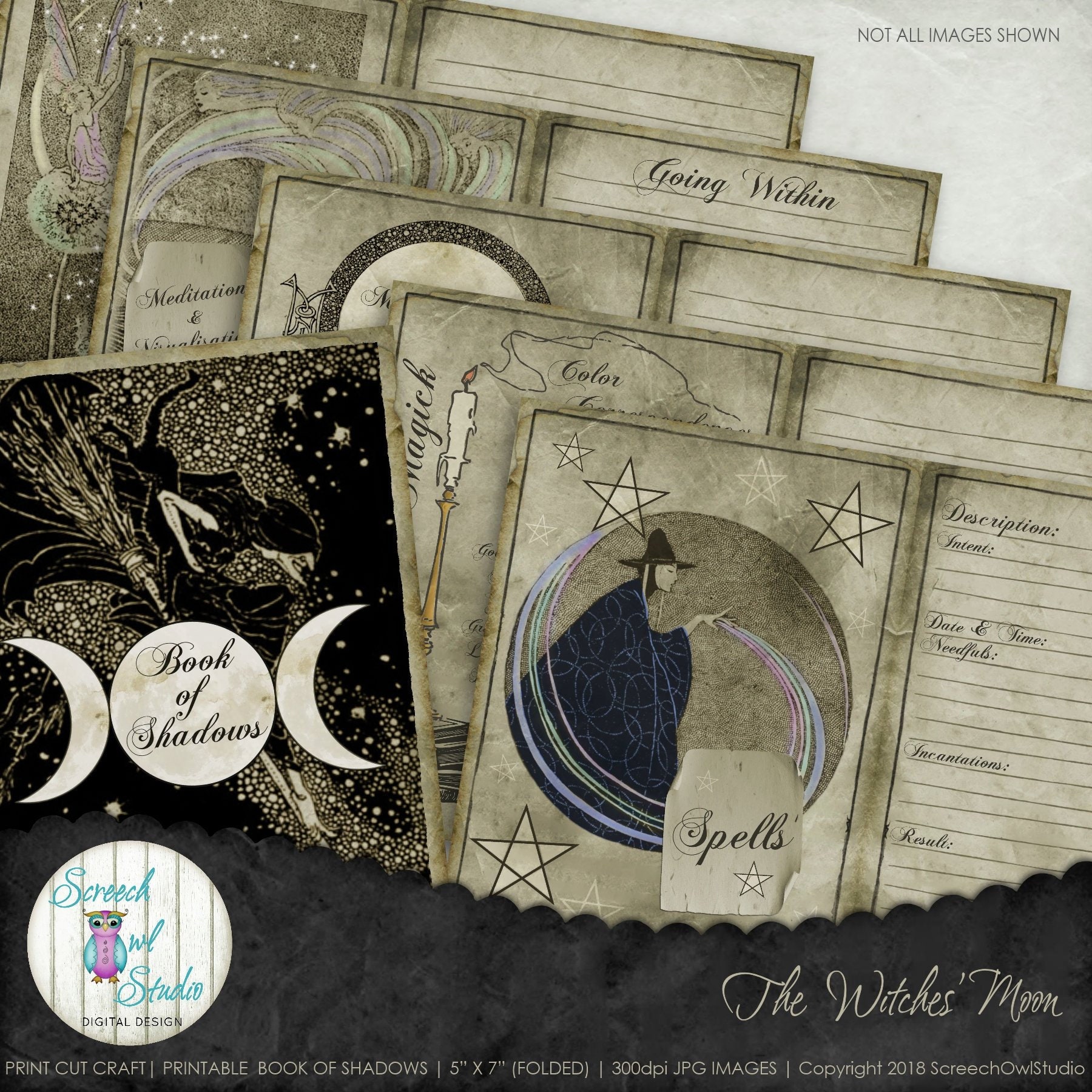Book of Shadows Printable Pages Grimoire Witch Planner 2021 UK & USA ...