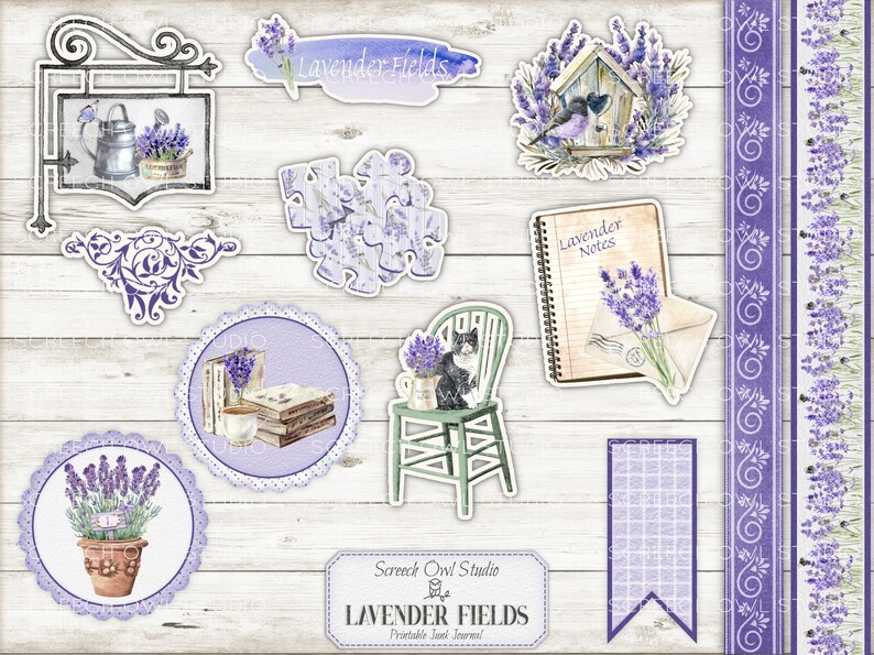 Lavender Journal Kit: Printable Paper Crafting, Junk Journal (digital ...