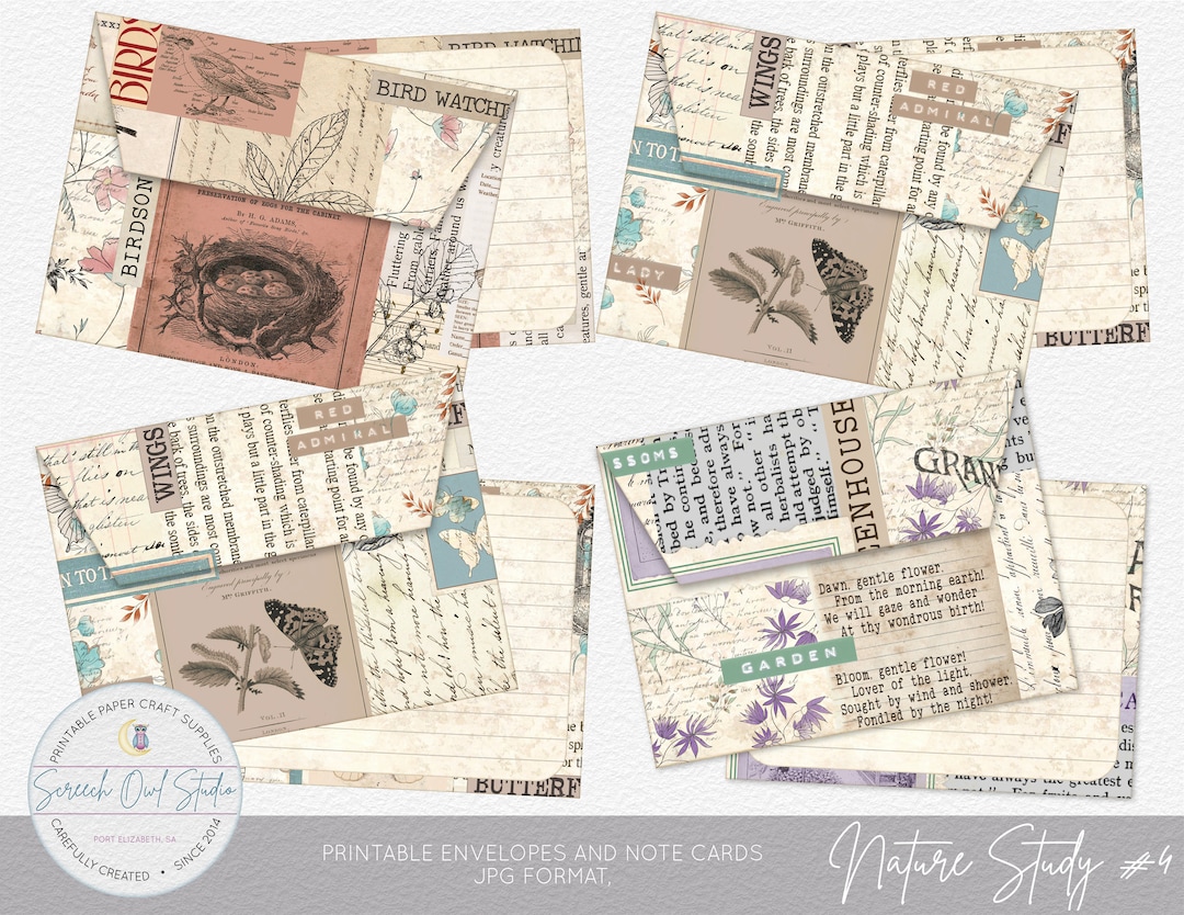Printable Stationery Envelopes &amp; Note Cards Journal - Etsy