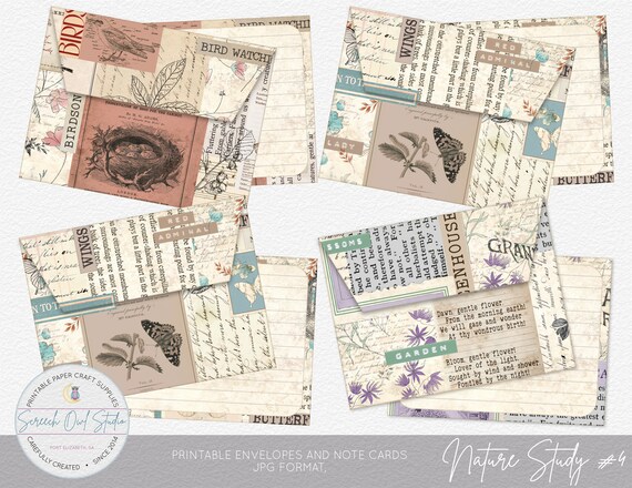 Printable Stationery Envelopes &amp; Note Cards Journal - Etsy