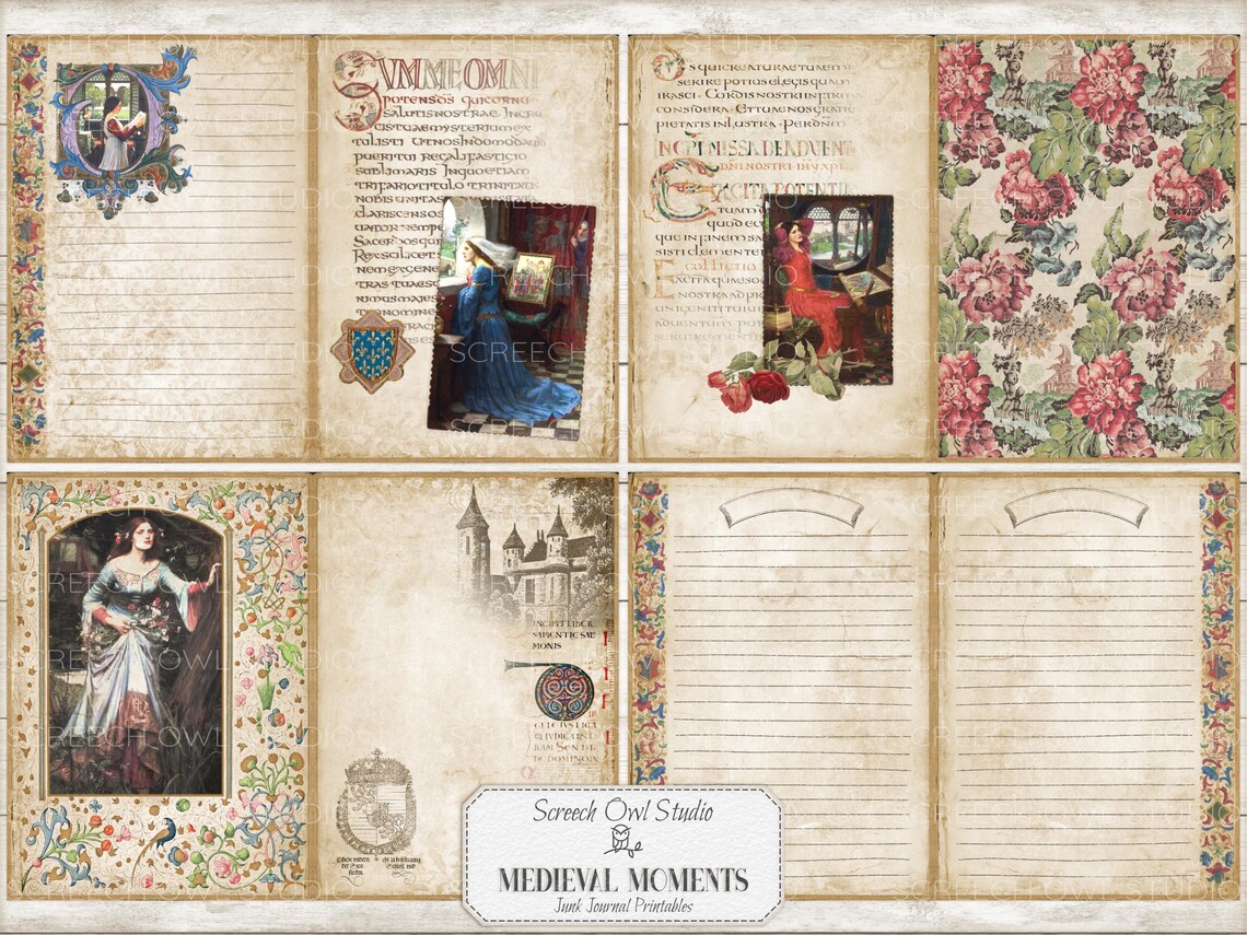 Medieval Junk Journal Kit: Printable Ephemera, Scrapbook Pages (digital ...