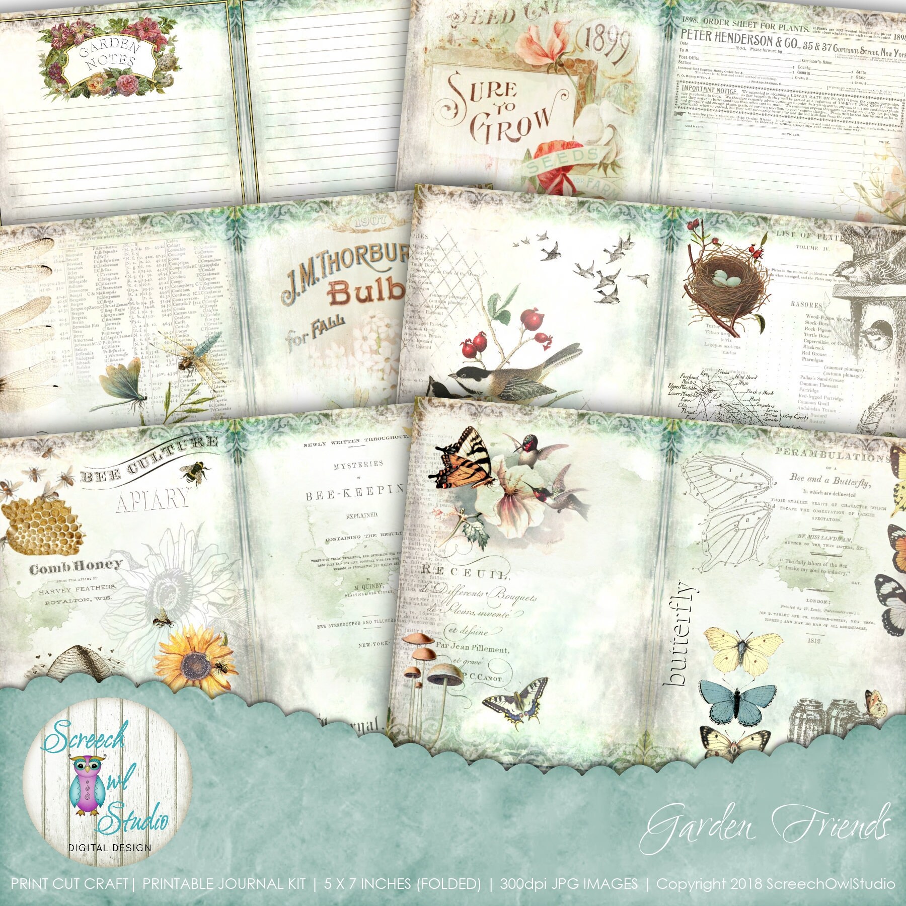Digital Journal Pages 5x 7 inch Printable Journal Kit Etsy