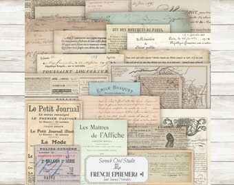 Antique French Ephemera: Junk Journal Paper (Digital Download)