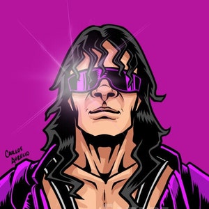 Bret Hart - wrestling ART PRINT - &quot;The Hitman!&quot; ***Various Sizes***