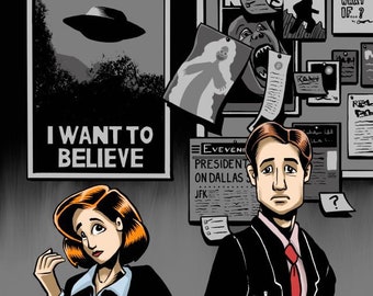 X-Files ART PRINT - “The Truth Is Out There” ***Various Sizes***
