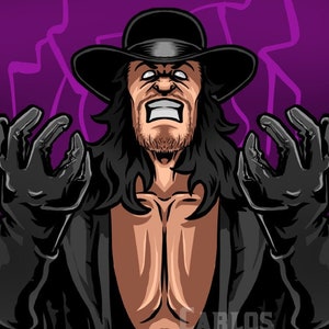 The Undertaker - wrestling ART PRINT - &quot;The Dead Man&quot; ***Various Sizes***