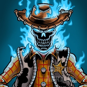 Toy Story/Ghost Rider ART PRINT - "Sheriff of Vengeance" ***Varios tamaños***