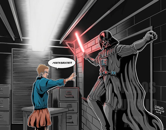 Stranger Things Star Wars Art Print Mouth Etsy