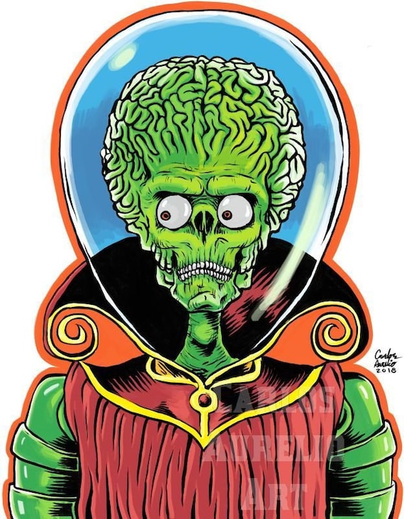 Mars Attacks ART PRINT ack Ack Ack various Sizes Etsy