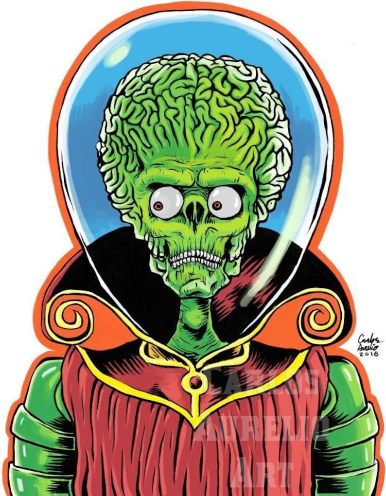 Mars Attacks ART PRINT ack Ack Ack various Sizes Etsy