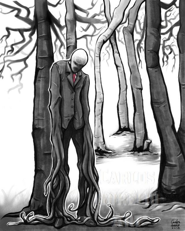 Slenderman Art Board Print by Vanum-Chan